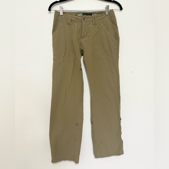 MARMOT Lobo's technical roll up cuffed hiking Pants women’s size 2 Tan color. - Picture 1 of 3